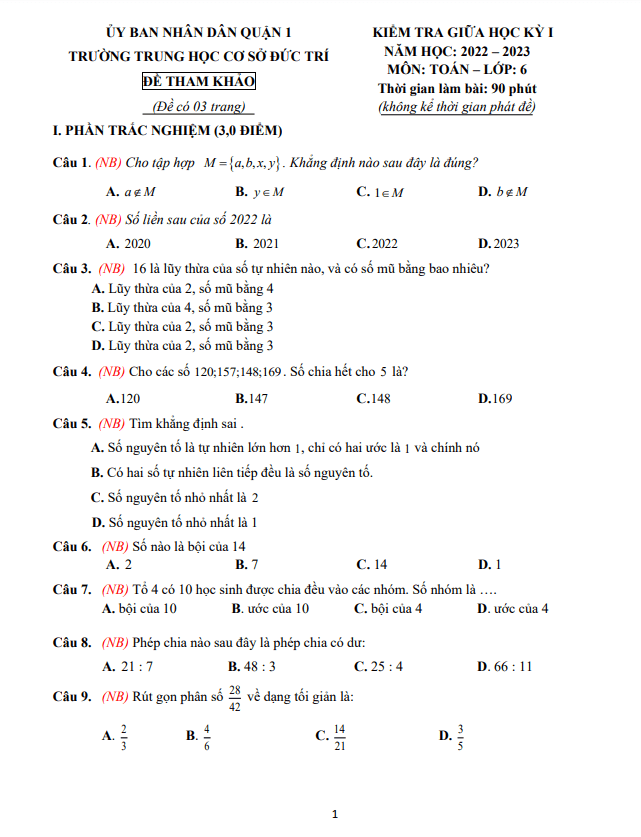 de tham khao giua hoc ki 1 hk1 lop 6 mon toan nam 2022 2023 truong thcs duc tri tp hcm d