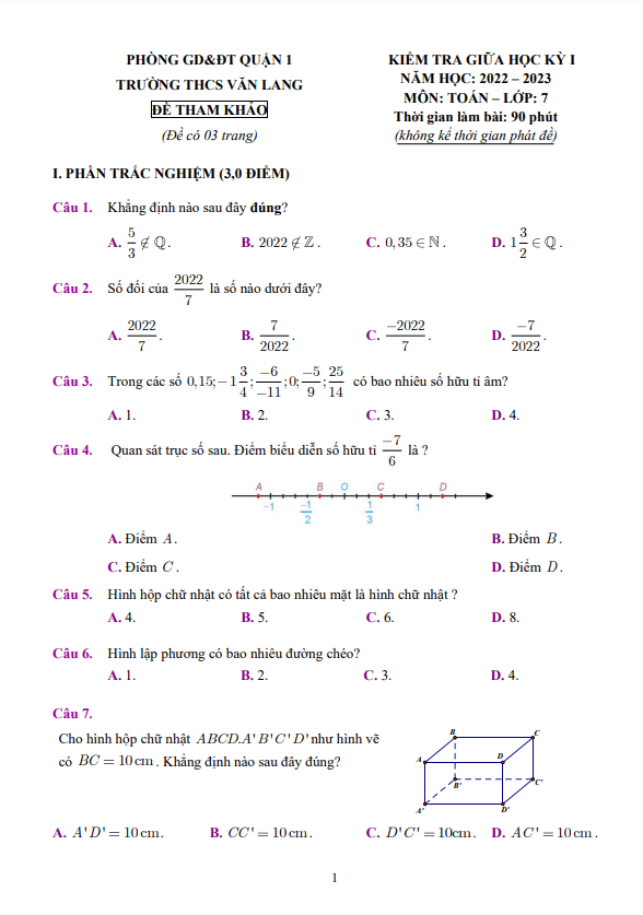 de tham khao giua hoc ki 1 hk1 lop 7 mon toan nam 2022 2023 truong thcs van lang tp hcm d