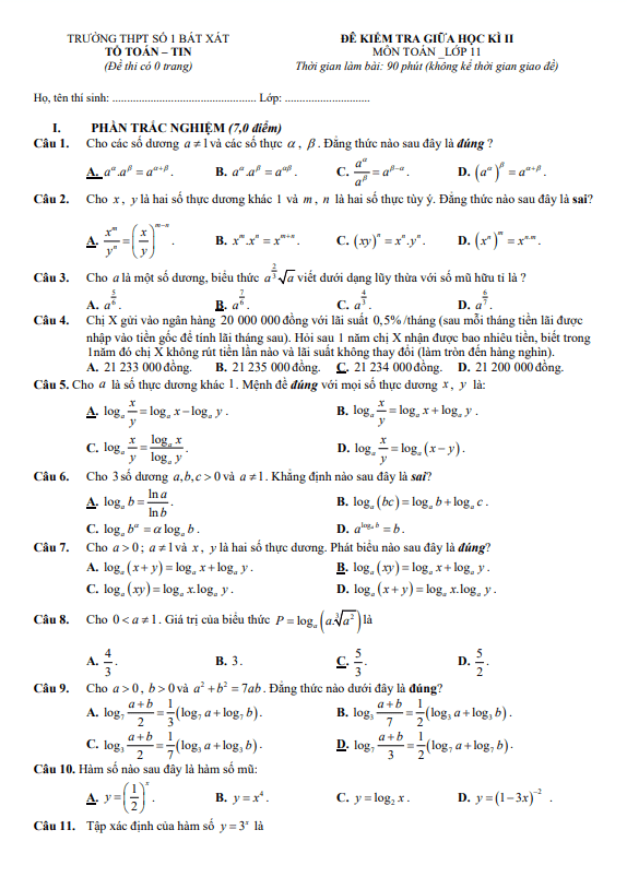 de tham khao giua hoc ki 2 hk2 lop 11 mon toan knttvcs nam 2023 2024 thpt bat xat 1 lao cai d