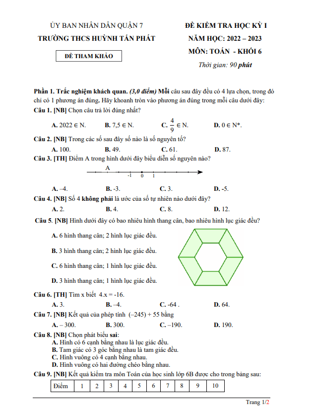 Đề tham khảo học kì 1 (HK1) lớp 6 môn Toán năm 2022 2023 trường THCS Huỳnh Tấn Phát TP HCM 7 de tham khao hoc ki 1 hk1 lop 6 mon toan nam 2022 2023 truong thcs huynh tan phat tp hcm d