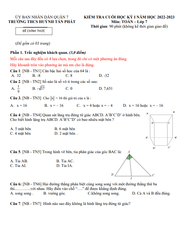 de tham khao hoc ki 1 hk1 lop 7 mon toan nam 2022 2023 truong thcs huynh tan phat tp hcm d