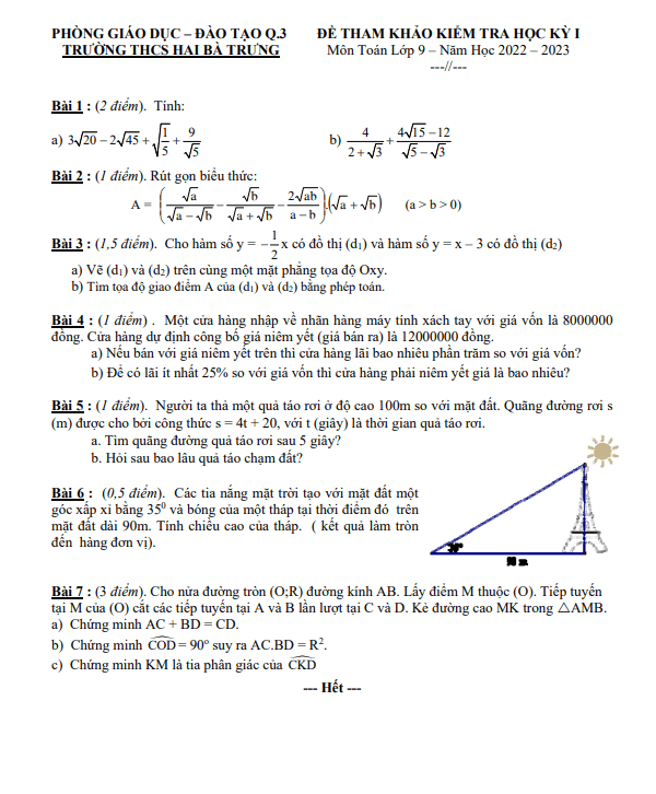 de tham khao hoc ki 1 hk1 lop 9 mon toan nam 2022 2023 truong thcs hai ba trung tp hcm d