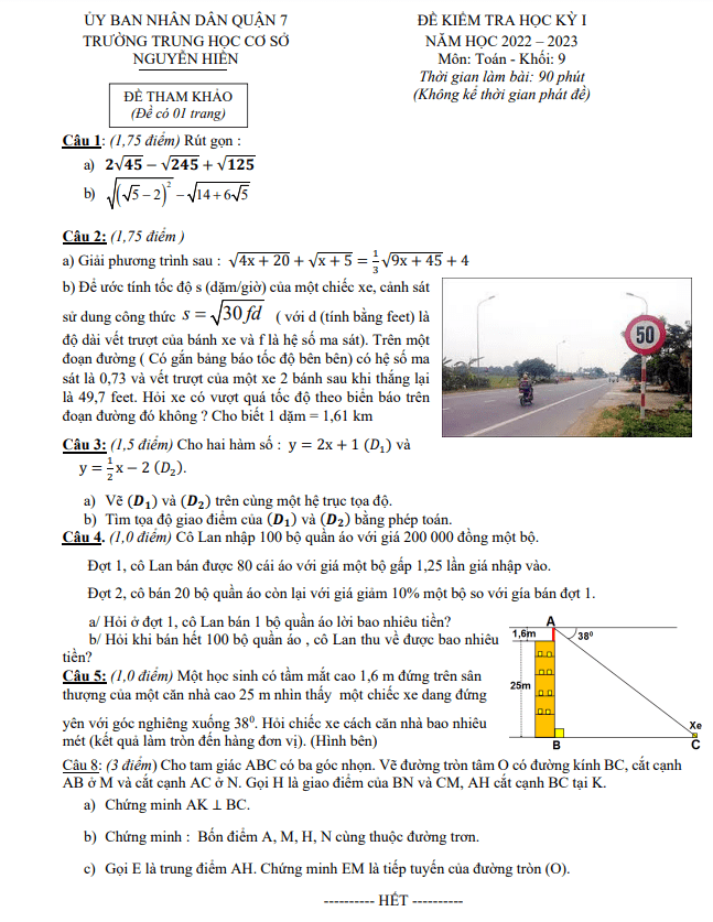 de tham khao hoc ki 1 hk1 lop 9 mon toan nam 2022 2023 truong thcs nguyen hien tp hcm d