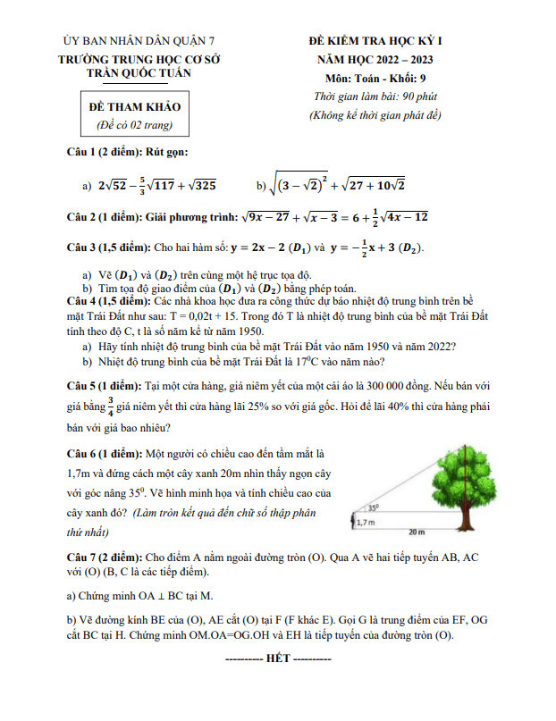 de tham khao hoc ki 1 hk1 lop 9 mon toan nam 2022 2023 truong thcs tran quoc tuan tp hcm d