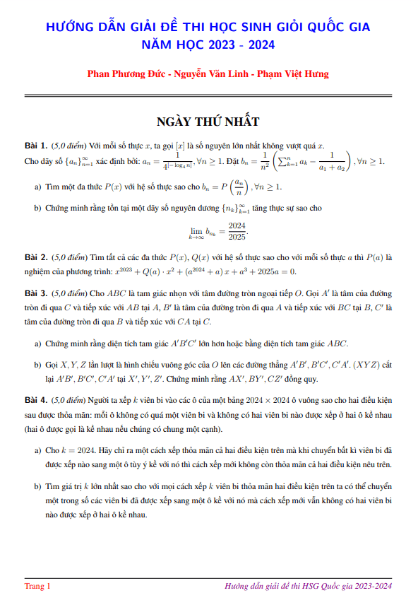 de thi chon hoc sinh gioi quoc gia mon toan thpt nam hoc 2023 2024 d