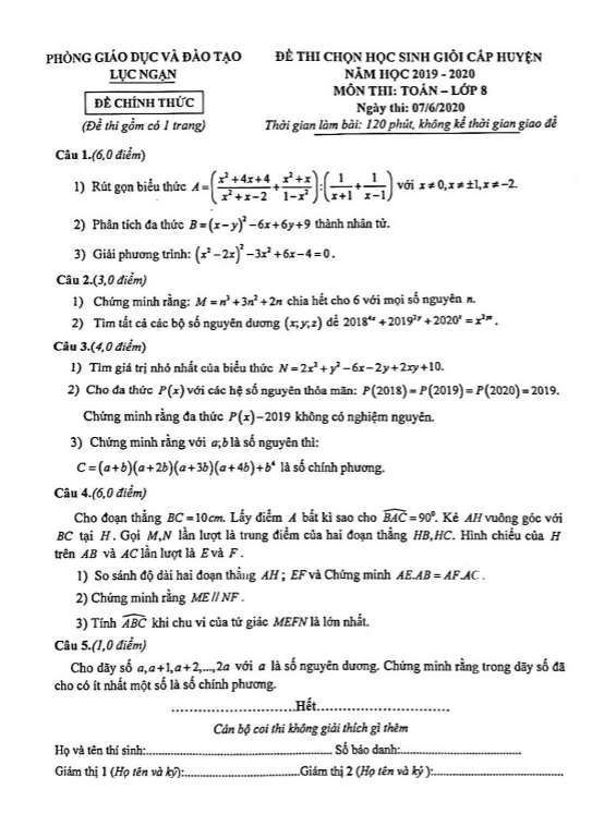 de thi chon hsg cap huyen lop 8 mon toan nam 2019 2020 phong gd dt luc ngan bac giang d