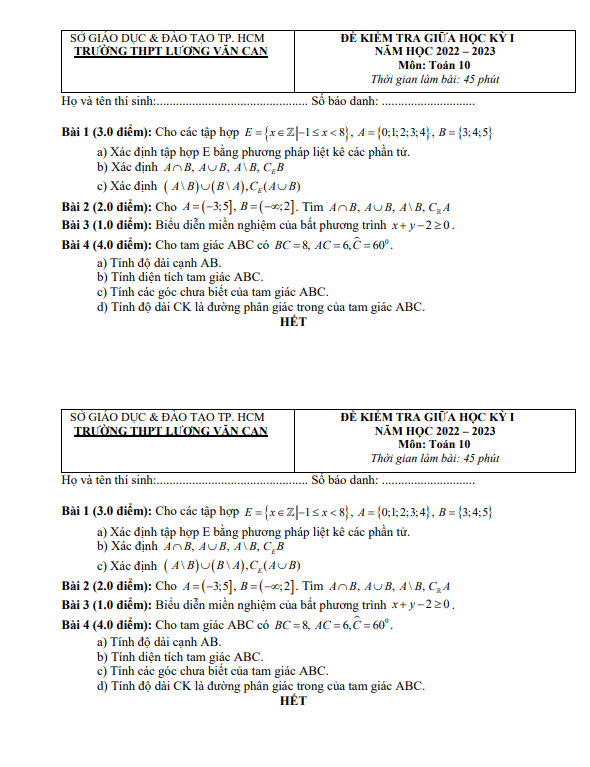 Đề thi giữa HKI lớp 10 môn Toán năm 2022 2023 trường THPT Lương Văn Can TP HCM 3 de thi giua hki lop 10 mon toan nam 2022 2023 truong thpt luong van can tp hcm d