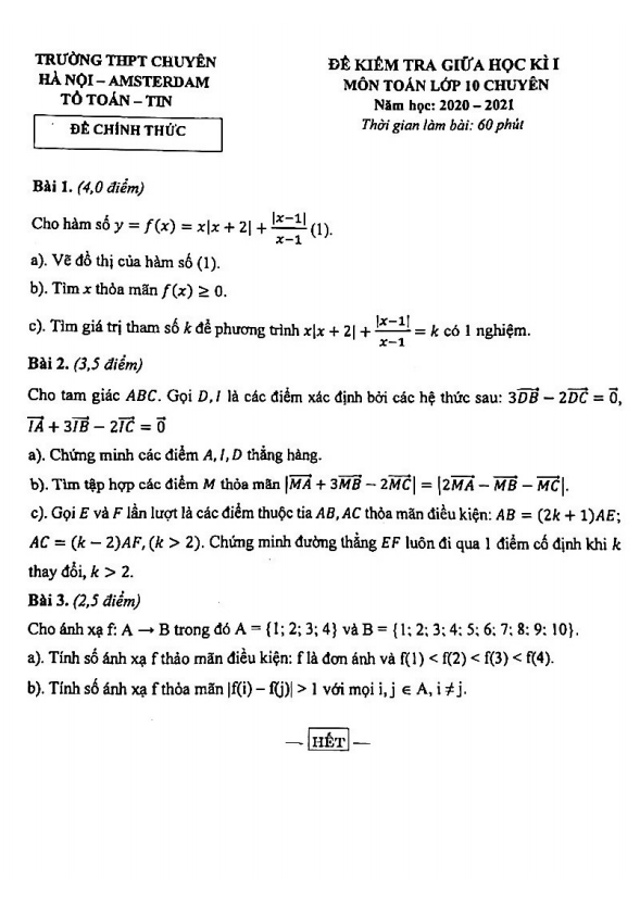 de thi giua hoc ki 1 hk1 lop 10 mon toan chuyen nam 2020 2021 truong chuyen ha noi amsterdam d