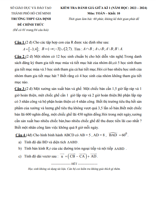 Đề thi giữa học kì 1 (HK1) lớp 10 môn Toán năm 2023 2024 trường THPT Gia Định TP HCM 3 de thi giua hoc ki 1 hk1 lop 10 mon toan nam 2023 2024 truong thpt gia dinh tp hcm d