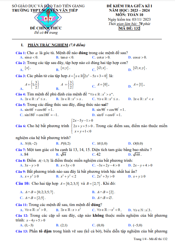 Đề thi giữa học kì 1 (HK1) lớp 10 môn Toán năm 2023 2024 trường THPT Nguyễn Văn Tiếp Tiền Giang 11 de thi giua hoc ki 1 hk1 lop 10 mon toan nam 2023 2024 truong thpt nguyen van tiep tien giang d