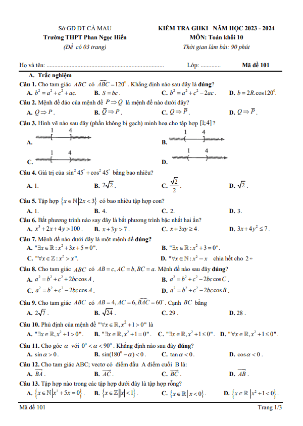 de thi giua hoc ki 1 hk1 lop 10 mon toan nam 2023 2024 truong thpt phan ngoc hien ca mau d