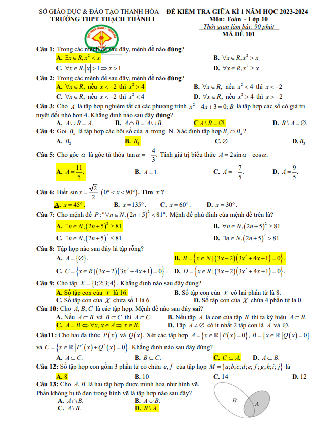 de thi giua hoc ki 1 hk1 lop 10 mon toan nam 2023 2024 truong thpt thach thanh 1 thanh hoa d