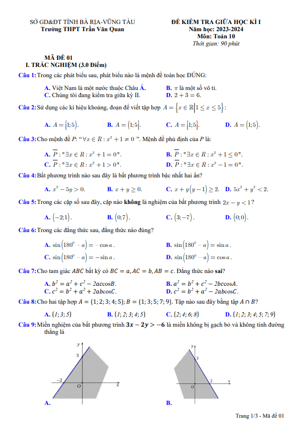 Đề thi giữa học kì 1 (HK1) lớp 10 môn Toán năm 2023 2024 trường THPT Trần Văn Quan BR VT 4 de thi giua hoc ki 1 hk1 lop 10 mon toan nam 2023 2024 truong thpt tran van quan br vt d