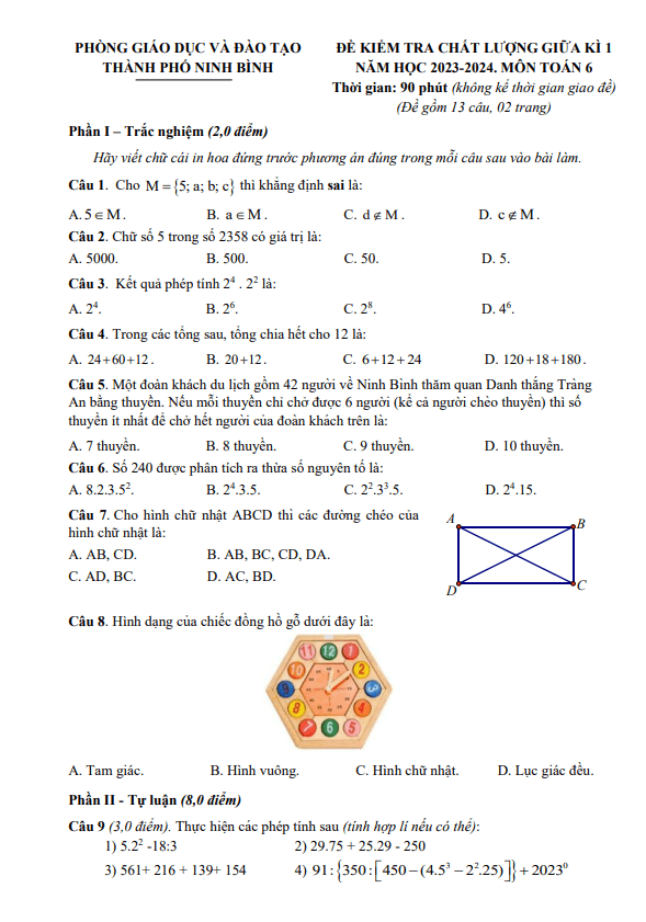de thi giua hoc ki 1 hk1 lop 6 mon toan nam 2023 2024 phong gd dt thanh pho ninh binh d