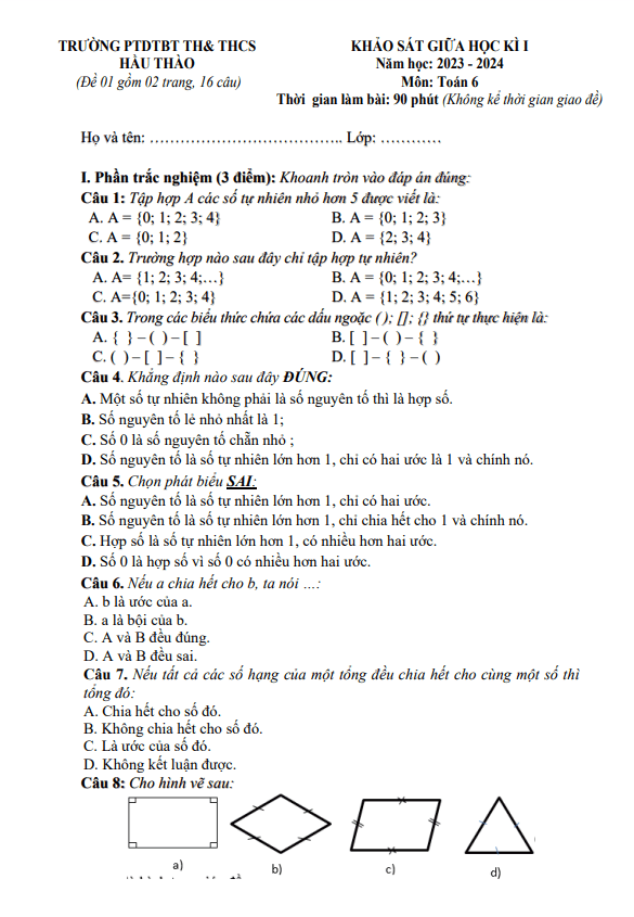 de thi giua hoc ki 1 hk1 lop 6 mon toan nam 2023 2024 truong th thcs hau thao lao cai d