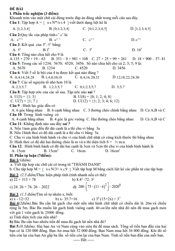 de thi giua hoc ki 1 hk1 lop 6 mon toan nam 2023 2024 truong thcs tan thang hai phong d