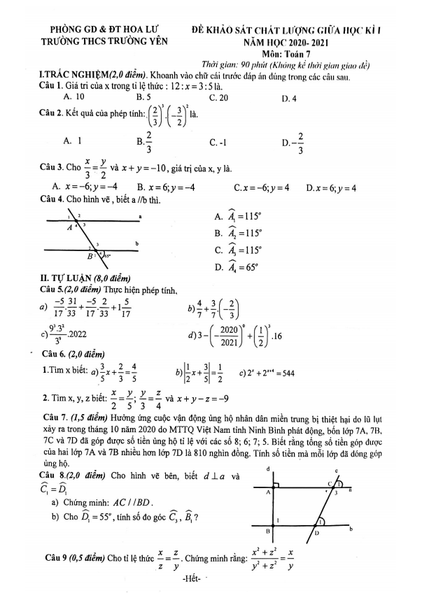 Đề thi giữa học kì 1 (HK1) lớp 7 môn Toán năm 2020 2021 trường THCS Trường Yên Ninh Bình 5 de thi giua hoc ki 1 hk1 lop 7 mon toan nam 2020 2021 truong thcs truong yen ninh binh d