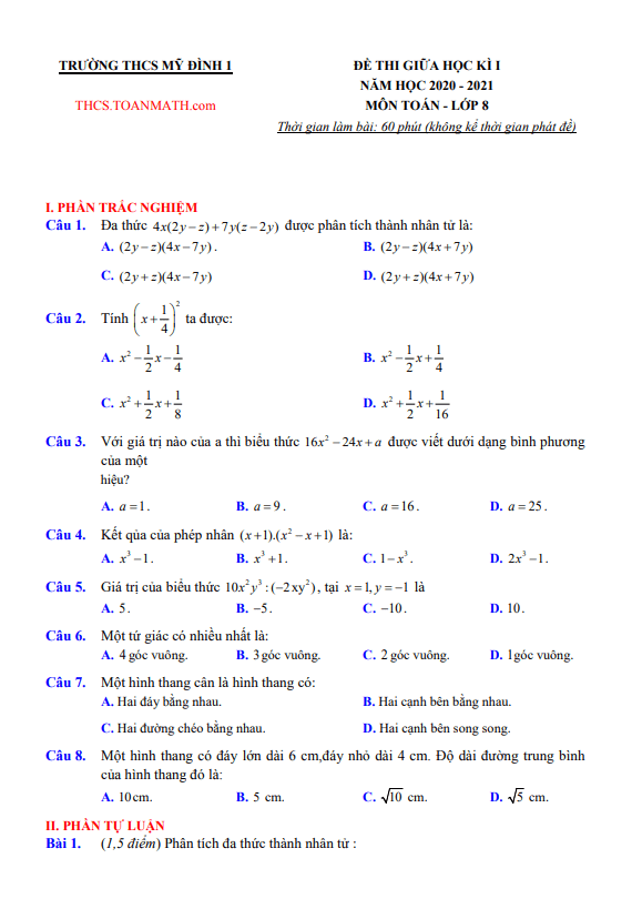 de thi giua hoc ki 1 hk1 lop 8 mon toan nam 2020 2021 truong thcs my dinh 1 ha noi d