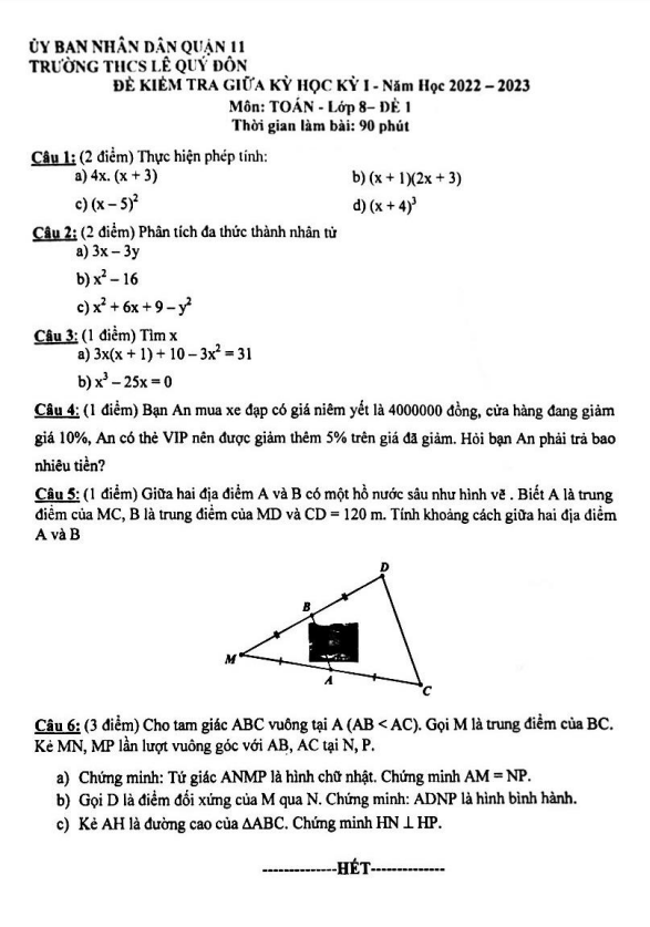 Đề thi giữa học kì 1 (HK1) lớp 8 môn Toán năm 2022 2023 trường THCS Lê Quý Đôn TP HCM 6 de thi giua hoc ki 1 hk1 lop 8 mon toan nam 2022 2023 truong thcs le quy don tp hcm d