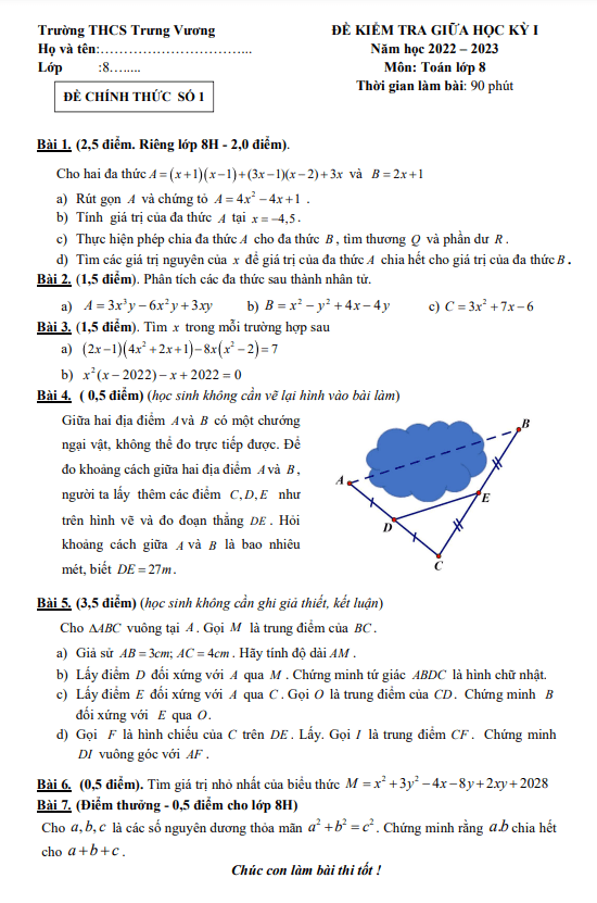 de thi giua hoc ki 1 hk1 lop 8 mon toan nam 2022 2023 truong thcs trung vuong ha noi d