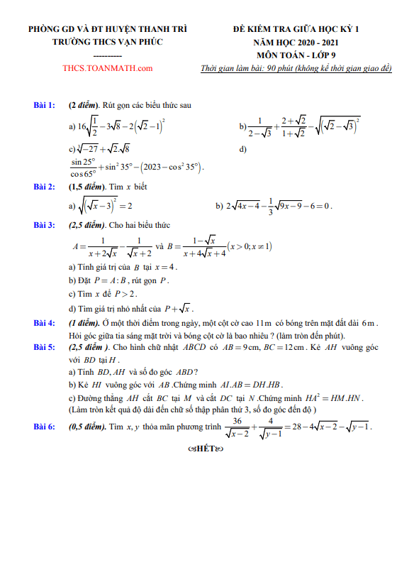 de thi giua hoc ki 1 hk1 lop 9 mon toan nam 2020 2021 truong thcs van phuc ha noi d