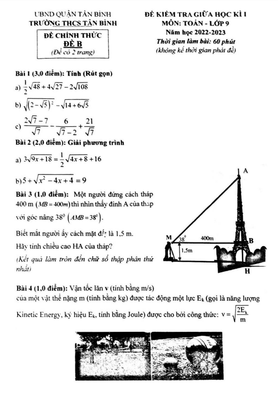 Đề thi giữa học kì 1 (HK1) lớp 9 môn Toán năm 2022 2023 trường THCS Tân Bình TP HCM 1 de thi giua hoc ki 1 hk1 lop 9 mon toan nam 2022 2023 truong thcs tan binh tp hcm d