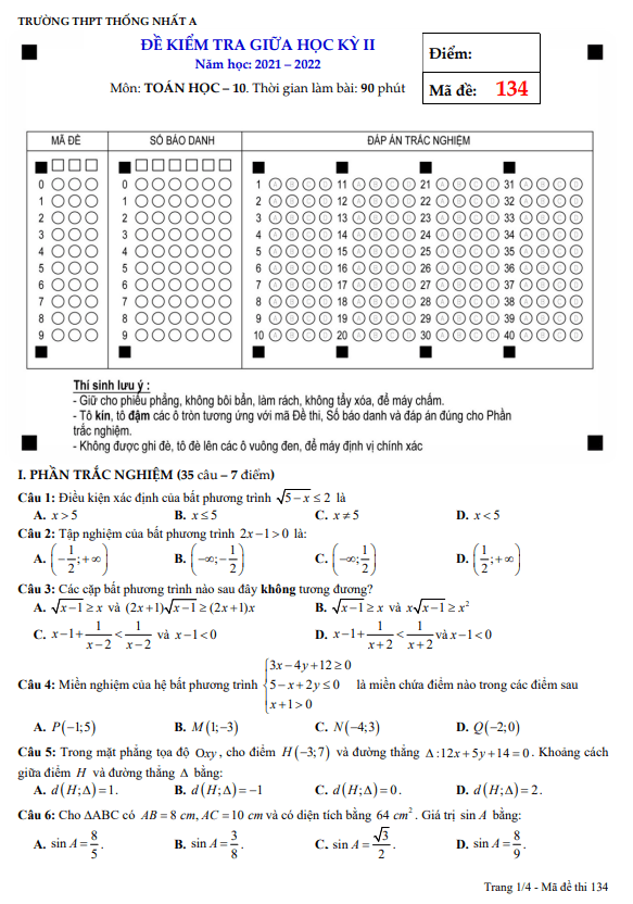 Đề thi giữa học kì 2 (HK2) lớp 10 môn Toán năm 2021 2022 trường THPT Thống Nhất A Đồng Nai 7 de thi giua hoc ki 2 hk2 lop 10 mon toan nam 2021 2022 truong thpt thong nhat a dong nai d