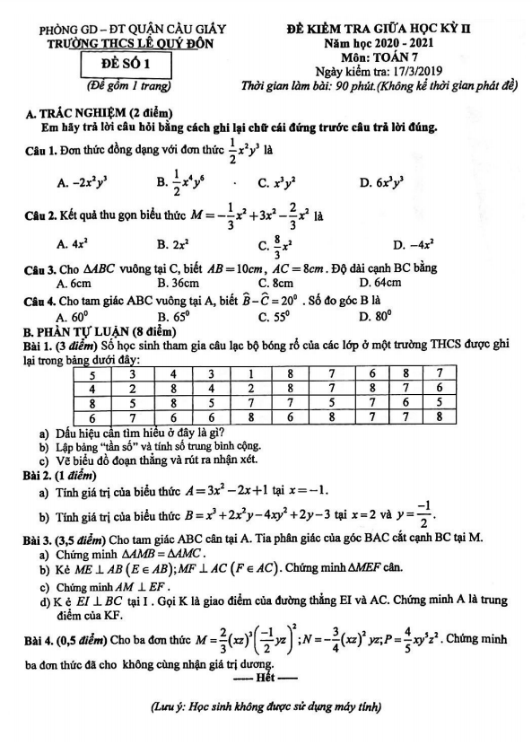 de thi giua hoc ki 2 hk2 lop 7 mon toan nam 2020 2021 truong thcs le quy don ha noi d