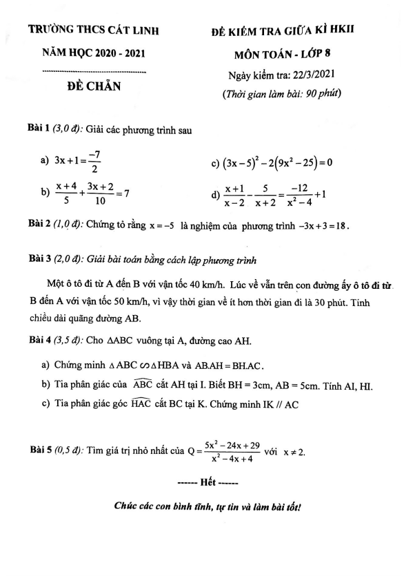 de thi giua hoc ki 2 hk2 lop 8 mon toan nam 2020 2021 truong thcs cat linh ha noi d