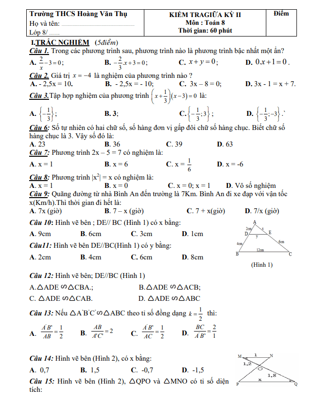 de thi giua hoc ki 2 hk2 lop 8 mon toan nam 2021 2022 truong thcs hoang van thu quang nam d