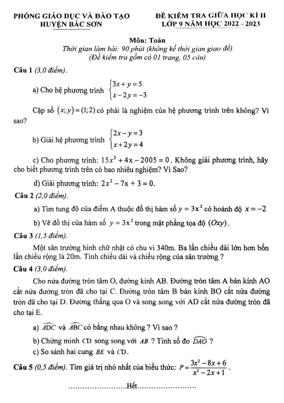 de thi giua hoc ki 2 hk2 lop 9 mon toan nam 2022 2023 phong gd dt bac son lang son d