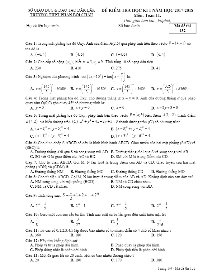de thi hki lop 11 mon toan nam hoc 2017 2018 truong thpt phan boi chau dak lak d