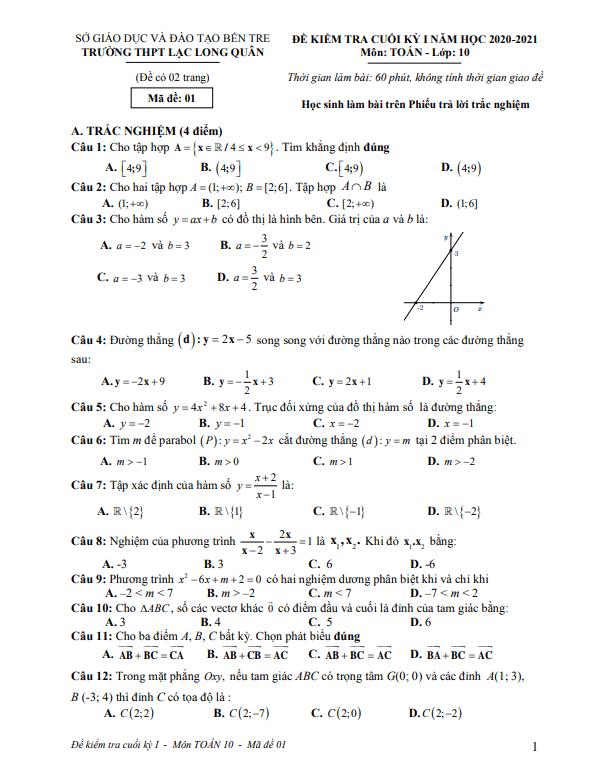 Đề thi học kì 1 (HK1) lớp 10 môn Toán năm 2020 2021 trường THPT Lạc Long Quân Bến Tre 14 de thi hoc ki 1 hk1 lop 10 mon toan nam 2020 2021 truong thpt lac long quan ben tre d