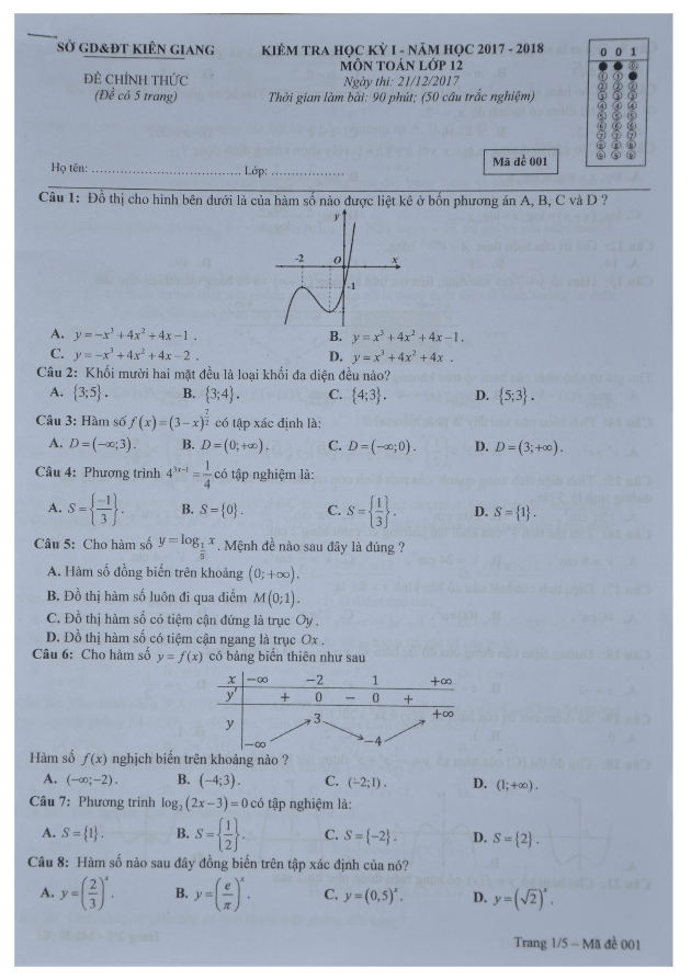 de thi hoc ki 1 hk1 lop 12 mon toan nam hoc 2017 2018 so gd va dt kien giang d