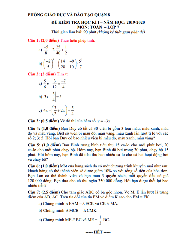 Đề thi học kì 1 (HK1) lớp 7 môn Toán năm 2019 2020 phòng GD ĐT Quận 8 TP HCM 2 de thi hoc ki 1 hk1 lop 7 mon toan nam 2019 2020 phong gd dt quan 8 tp hcm d