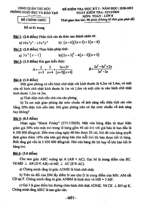 de thi hoc ki 1 hk1 lop 8 mon toan nam 2020 2021 phong gd dt thu duc tp hcm d