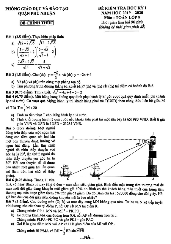 de thi hoc ki 1 hk1 lop 9 mon toan nam 2019 2020 phong gd dt phu nhuan tp hcm d