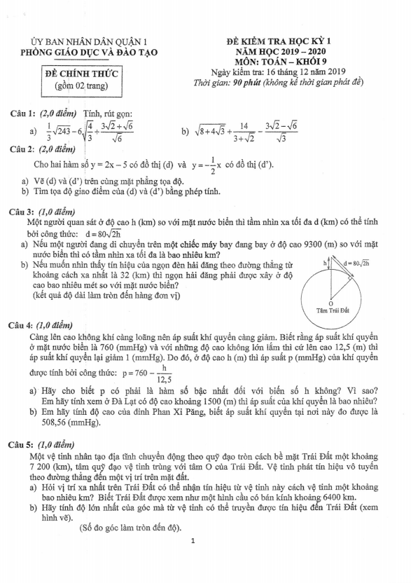 de thi hoc ki 1 hk1 lop 9 mon toan nam 2019 2020 phong gd dt quan 1 tp hcm d