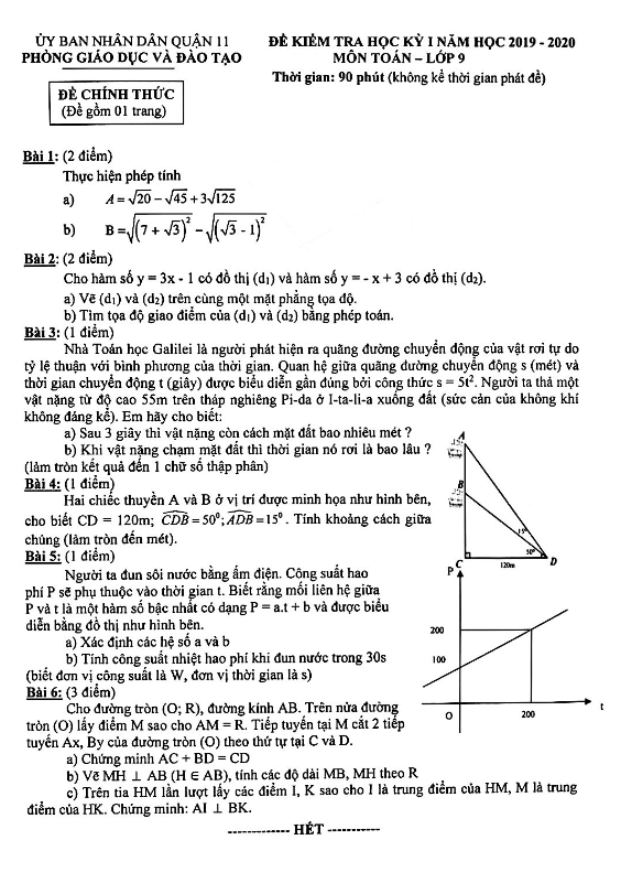 de thi hoc ki 1 hk1 lop 9 mon toan nam 2019 2020 phong gd dt quan 11 tp hcm d