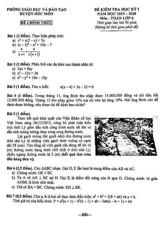 de thi hoc ki 1 hk1 toan 8 nam 2019 2020 phong gd dt hoc mon tp hcm d