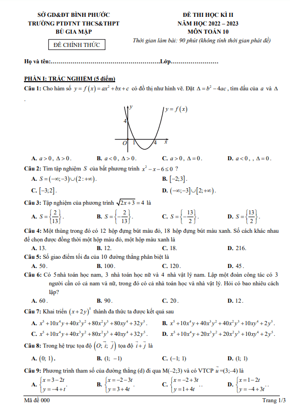 Đề thi học kì 2 (HK2) lớp 10 môn Toán năm 2022 2023 trường Bù Gia Mập Bình Phước 8 de thi hoc ki 2 hk2 lop 10 mon toan nam 2022 2023 truong bu gia map binh phuoc d