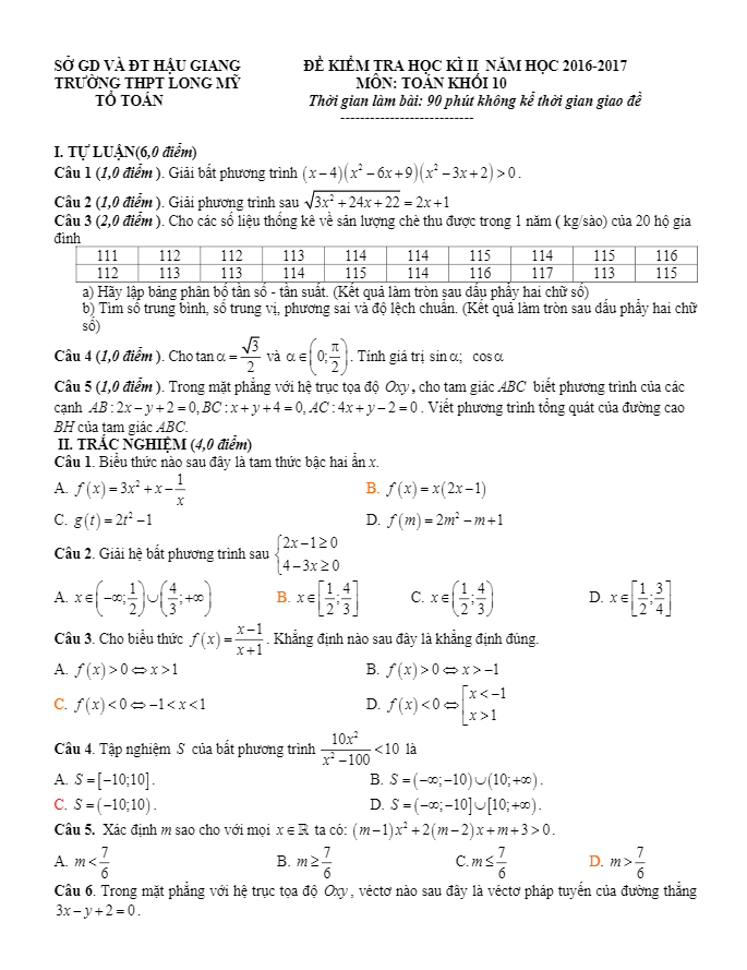 de thi hoc ki 2 hk2 lop 10 mon toan nam hoc 2016 2017 truong thpt long my hau giang d