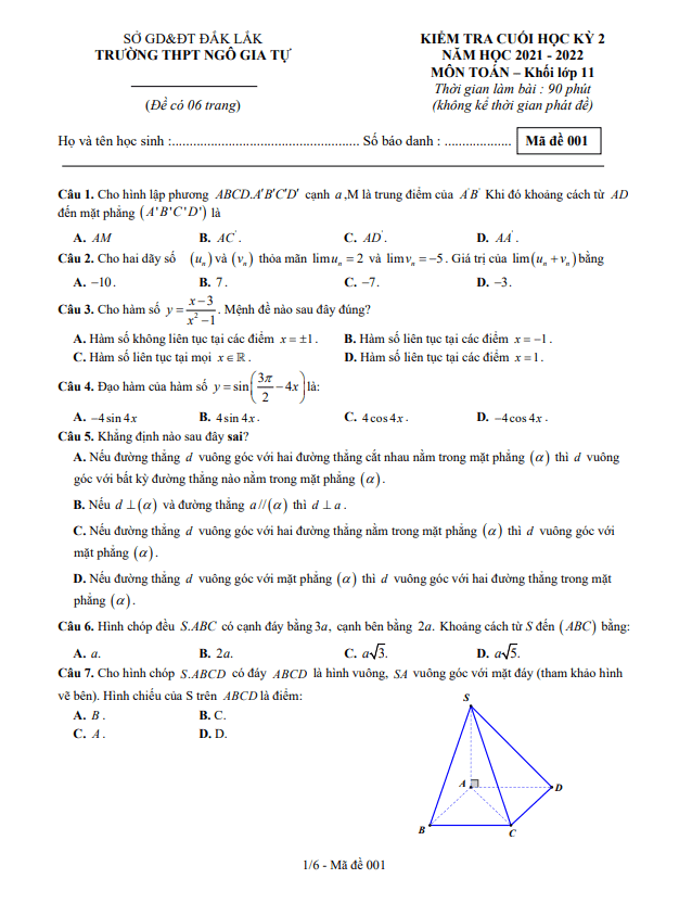 de thi hoc ki 2 hk2 lop 11 mon toan nam 2021 2022 truong thpt ngo gia tu dak lak d