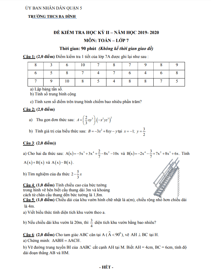 de thi hoc ki 2 hk2 lop 7 mon toan nam 2019 2020 truong thcs ba dinh tp hcm d
