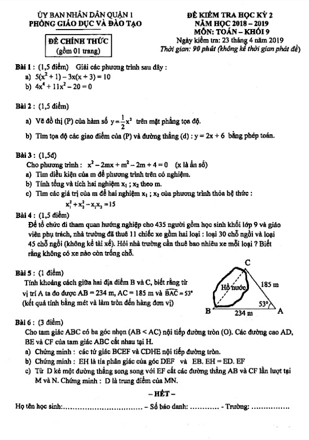 de thi hoc ki 2 hk2 lop 9 mon toan nam 2018 e28093 2019 phong gd dt quan 1 e28093 tp hcm d