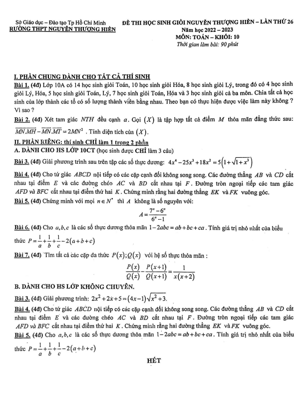 Đề thi HSG lớp 10 môn Toán năm 2022 2023 trường THPT Nguyễn Thượng Hiền TP HCM 7 de thi hsg lop 10 mon toan nam 2022 2023 truong thpt nguyen thuong hien tp hcm d