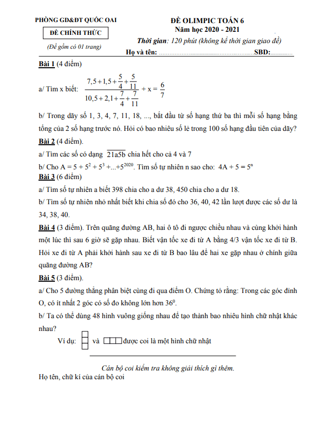 de thi olimpic lop 6 mon toan nam 2020 2021 phong gd dt quoc oai ha noi d