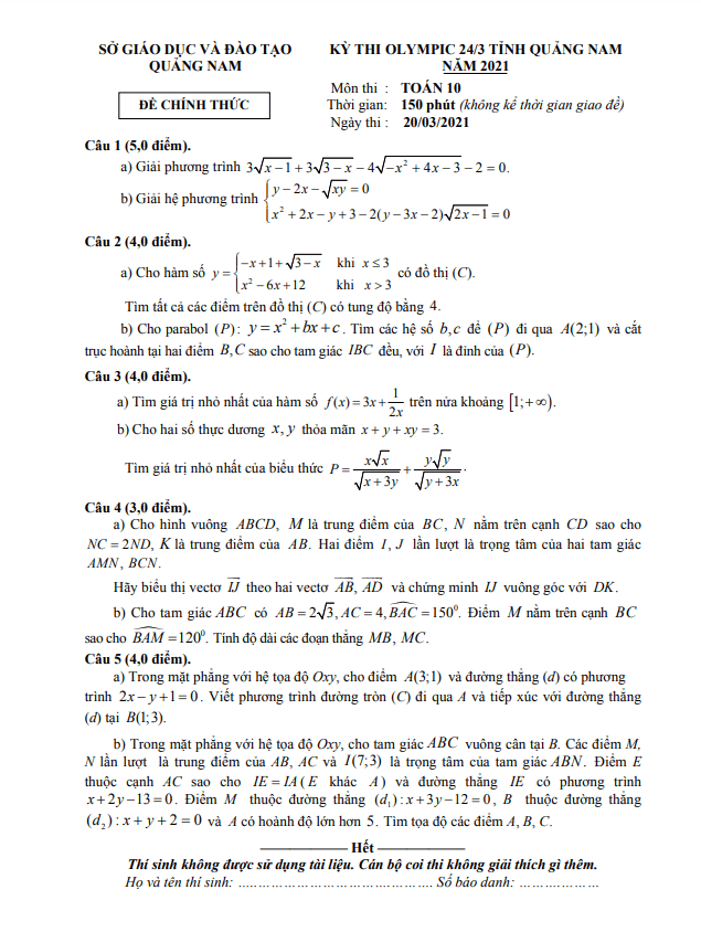 de thi olympic 24 3 lop 10 mon toan nam 2021 so gd dt quang nam d