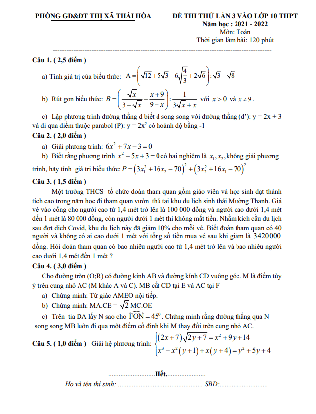 de thi thu toan lan 3 vao nam 2022 phong gd dt thai hoa nghe an d