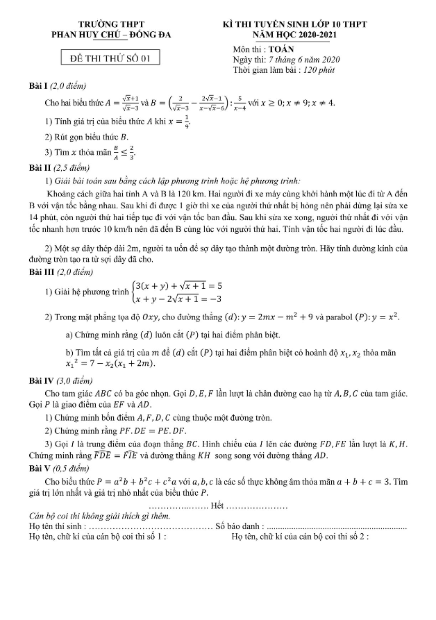 de thi thu toan tuyen sinh nam 2020 2021 truong phan huy chu ha noi d